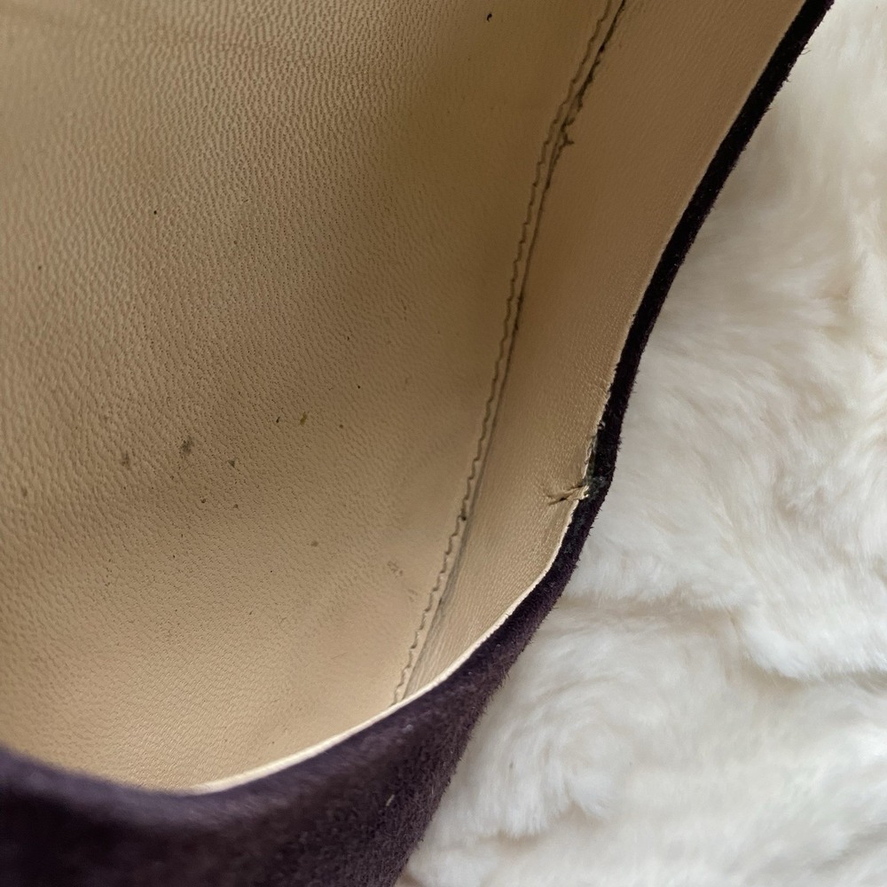Prada Purple Suede Kitten Heel Pumps Size 38 US 7.5 Pointed Toe Luxury Italian - Picture 6 of 12